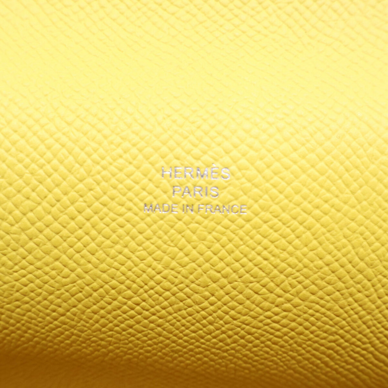 愛馬仕 B 字壓紋 Epsom 皮革 Nap to Go 皮夾單肩包,淺黃色,女士款-7