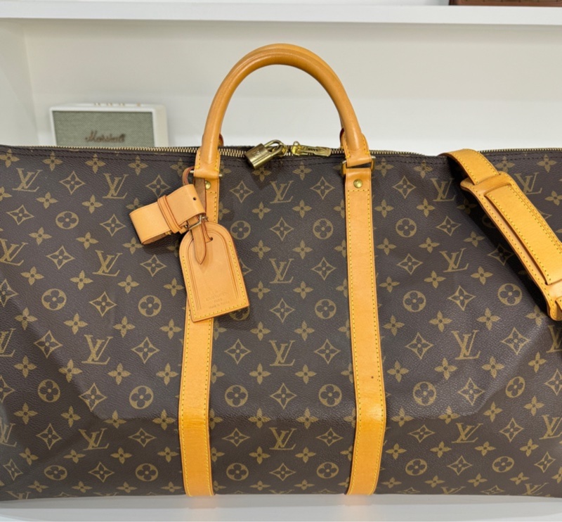 【稀有背帶款💗】 LV Keepall 60 背帶款 旅行袋 (專櫃10.6萬)-4