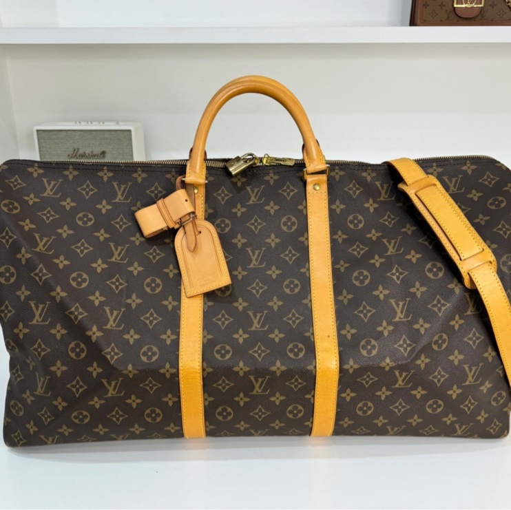 【稀有背帶款💗】 LV Keepall 60 背帶款 旅行袋 (專櫃10.6萬)-20