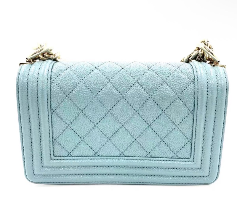 CHANEL香奈兒 Leboy 20P小號29開 小號藍色荔枝牛皮p-4