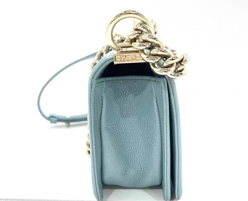 CHANEL香奈兒 Leboy 20P小號29開 小號藍色荔枝牛皮p-5