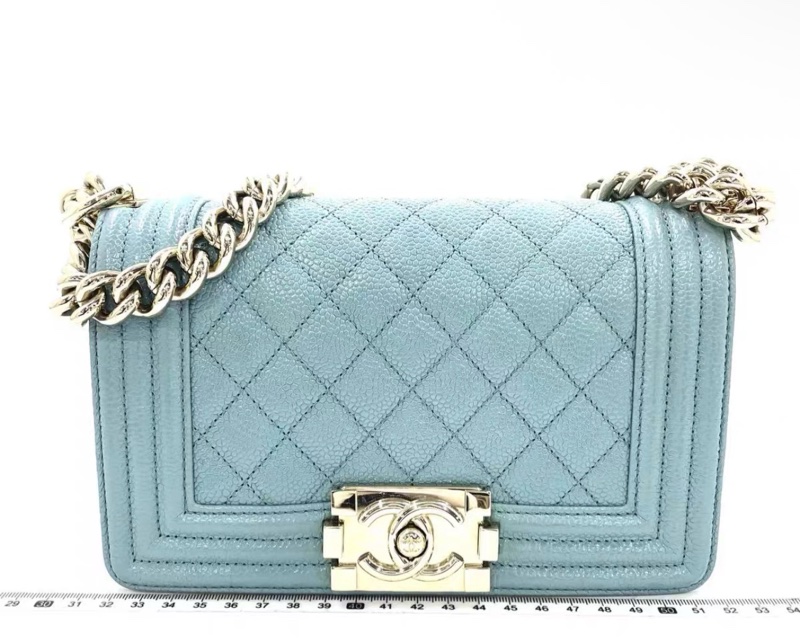CHANEL香奈兒 Leboy 20P小號29開 小號藍色荔枝牛皮p-6