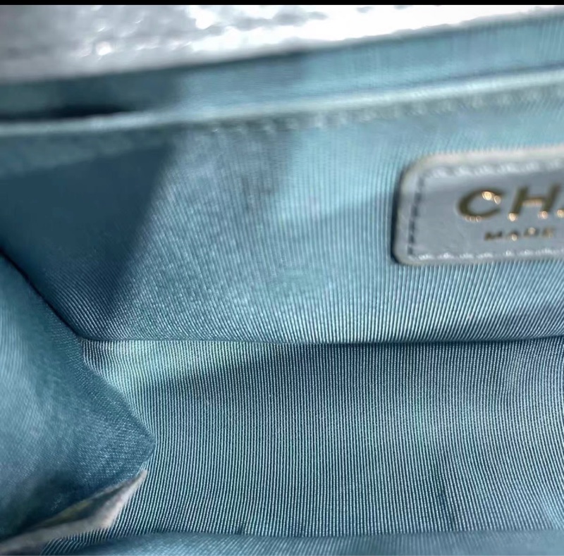 CHANEL香奈兒 Leboy 20P小號29開 小號藍色荔枝牛皮p-8