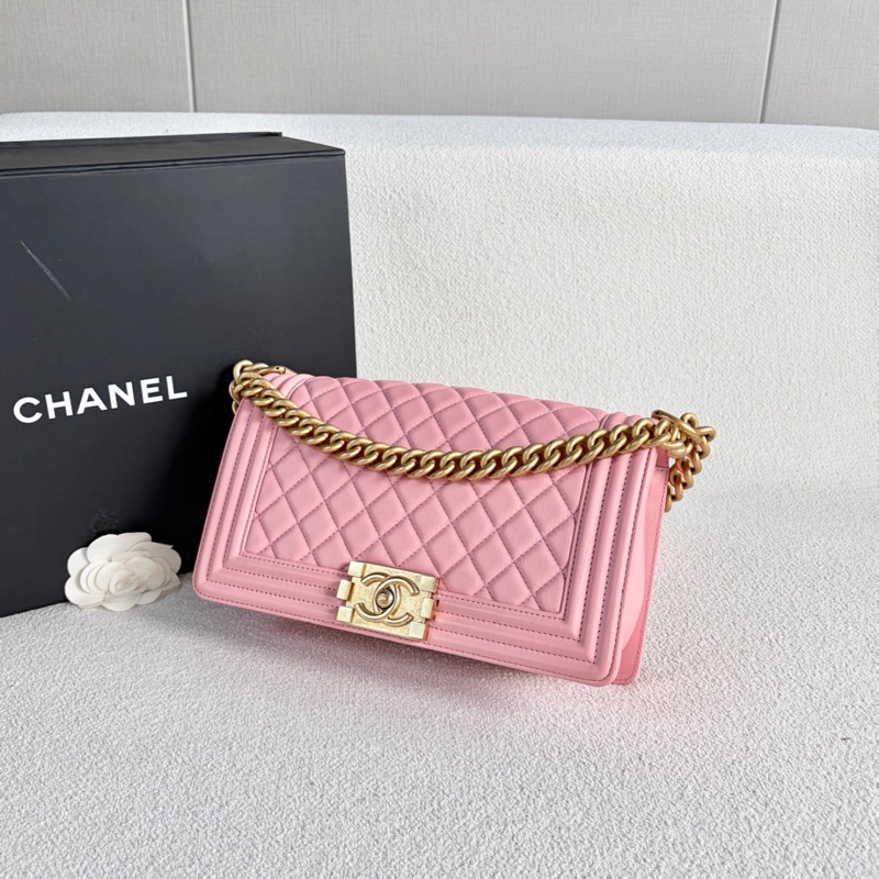 #專櫃2️⃣5️⃣萬 #斷貨超難搶🉐櫻花粉 香奈兒Leboy25中號鏈條斜挎包-4