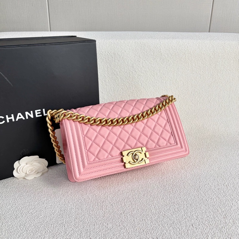 #專櫃2️⃣5️⃣萬 #斷貨超難搶🉐櫻花粉 香奈兒Leboy25中號鏈條斜挎包-6