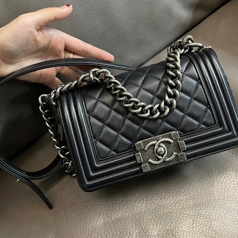 #專櫃2️⃣5️⃣萬 #全配🈶購證 香奈兒Leboy20小號 閒置復古銀包況超好😍