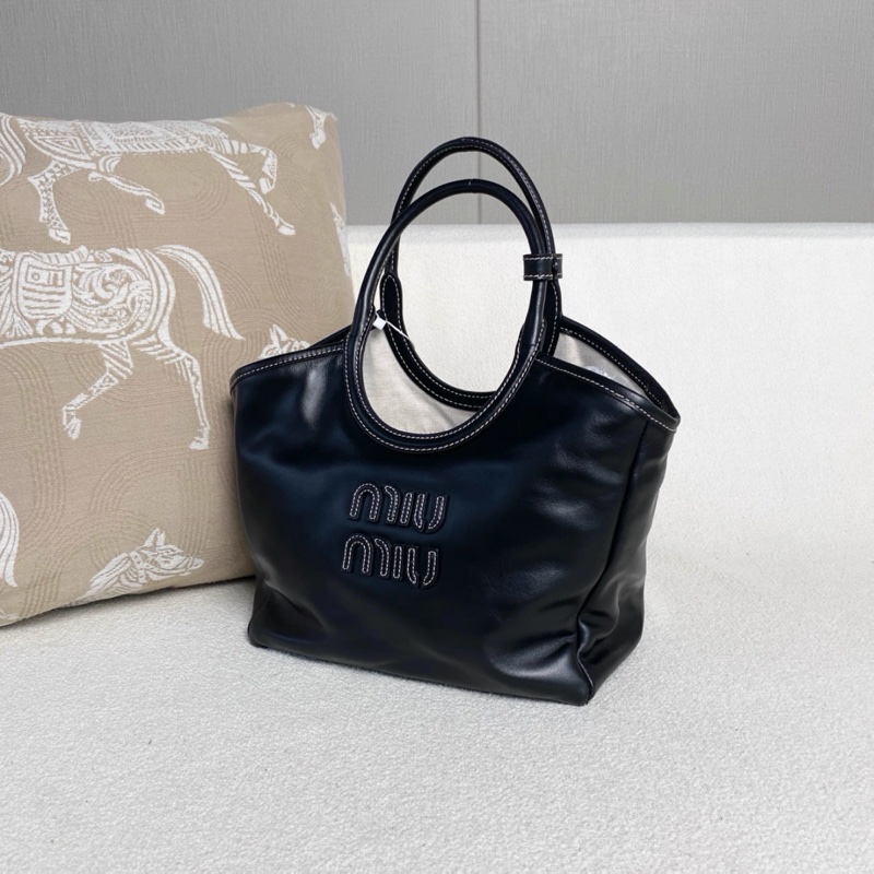 🈶購證 #網美爆款 Miumiu ivy菜籃子小托特斜挎包 外縫線 全牛皮🔥-3