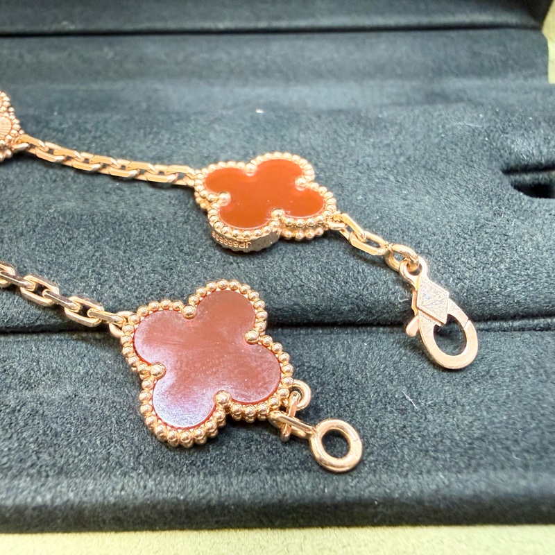 VCA 18K玫瑰金紅玉隨5枚四葉幸運圖案VCARP7RP00-2