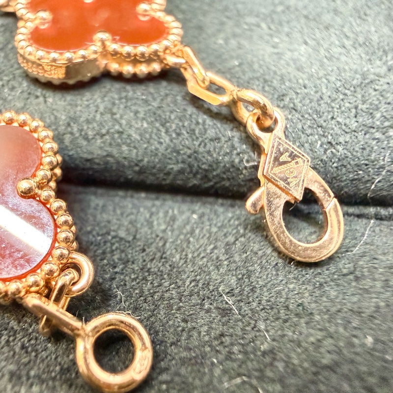 VCA 18K玫瑰金紅玉隨5枚四葉幸運圖案VCARP7RP00-6