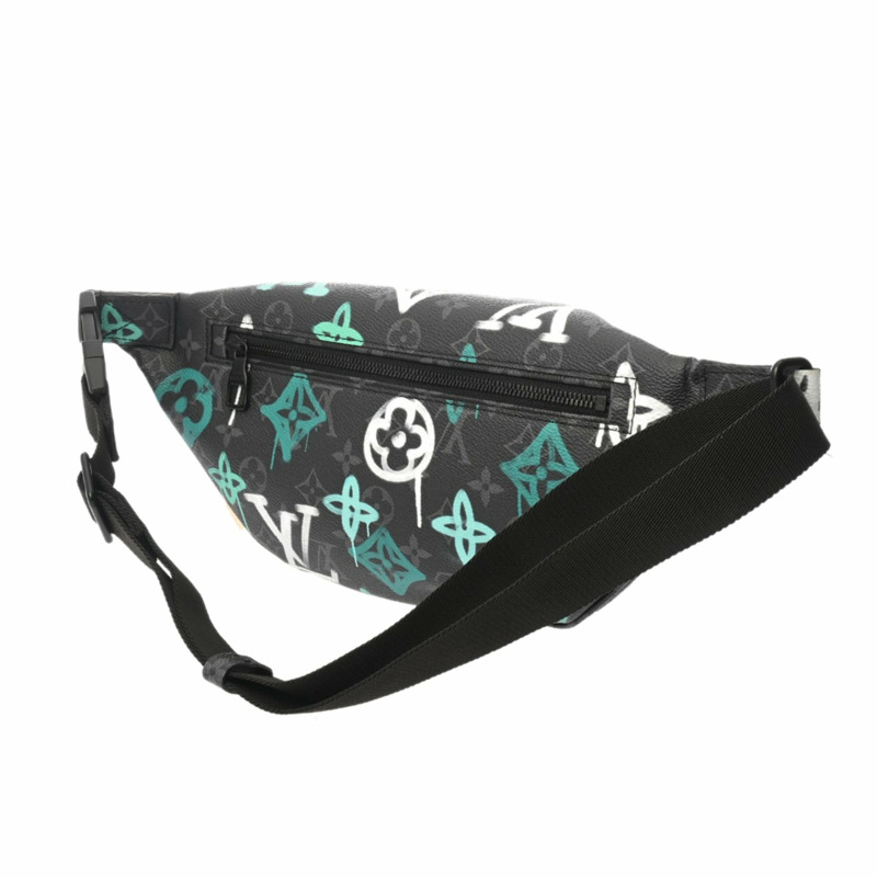 路易威登 (LOUIS VUITTON) Monogram Eclipse Discovery 男士腰包 PM 黑色 M21397 帆布包 A 級二手 Ginzo-2