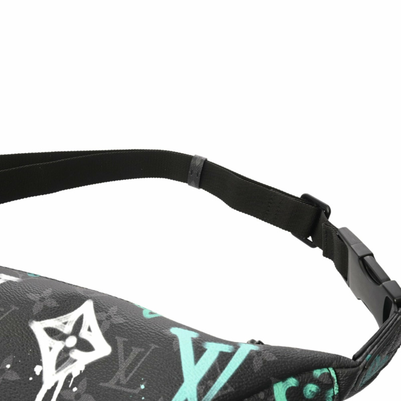 路易威登 (LOUIS VUITTON) Monogram Eclipse Discovery 男士腰包 PM 黑色 M21397 帆布包 A 級二手 Ginzo-3