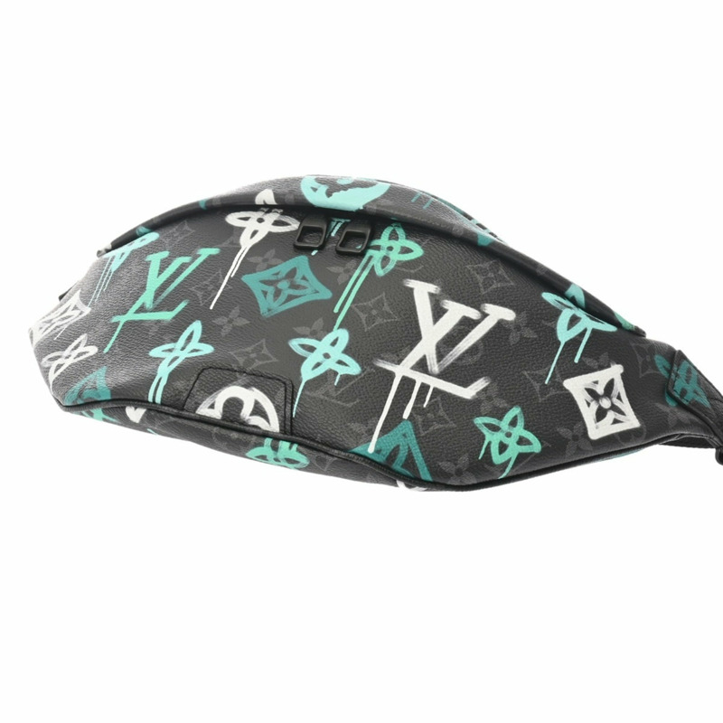 路易威登 (LOUIS VUITTON) Monogram Eclipse Discovery 男士腰包 PM 黑色 M21397 帆布包 A 級二手 Ginzo-4