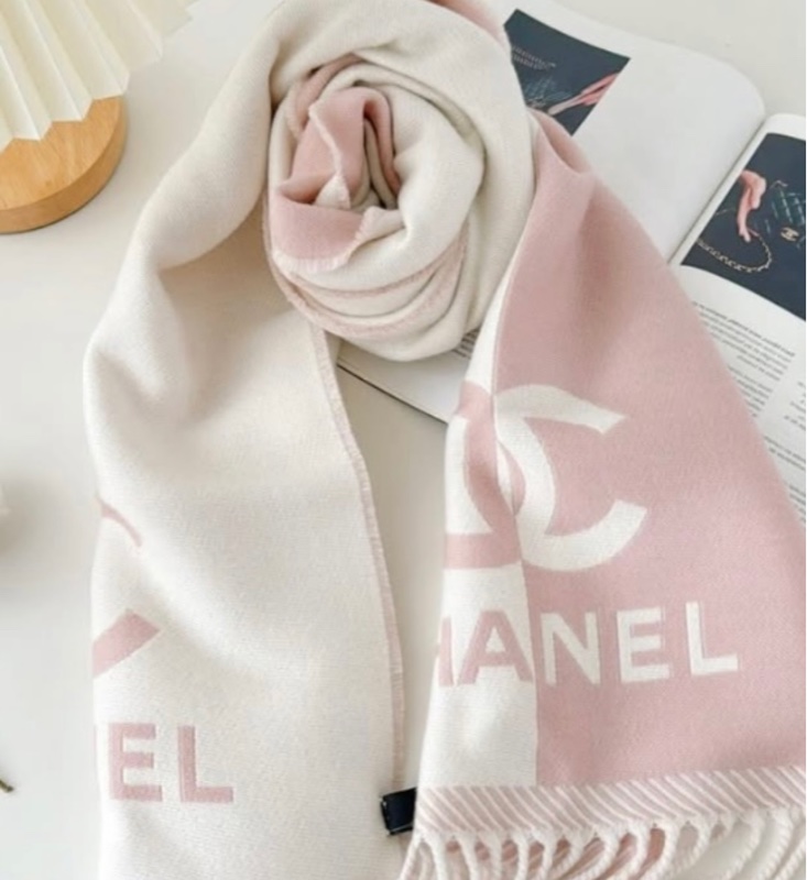 CHANEL 粉色圍巾-0