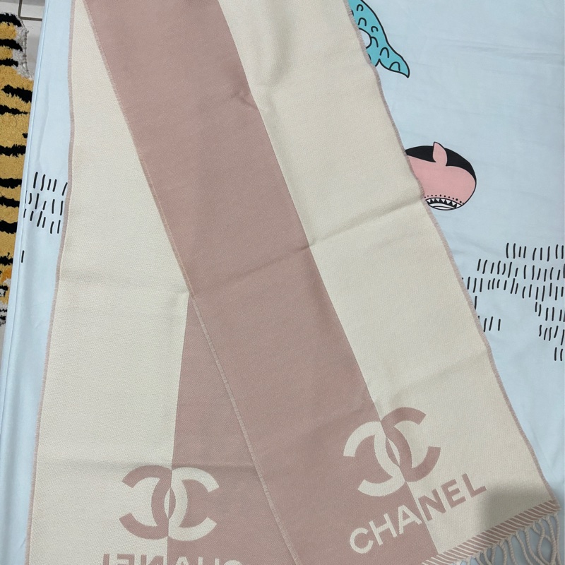 CHANEL 粉色圍巾-6
