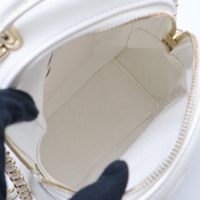 CHANEL 粒面牛皮迷你後背包 - 白金-8