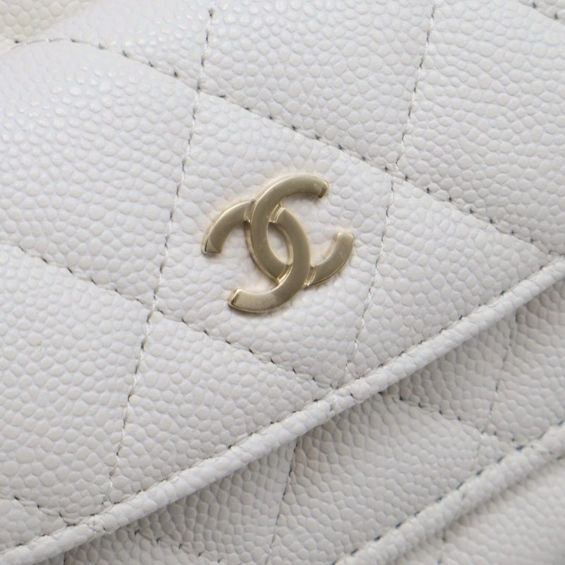 CHANEL 粒面牛皮迷你後背包 - 白金-13