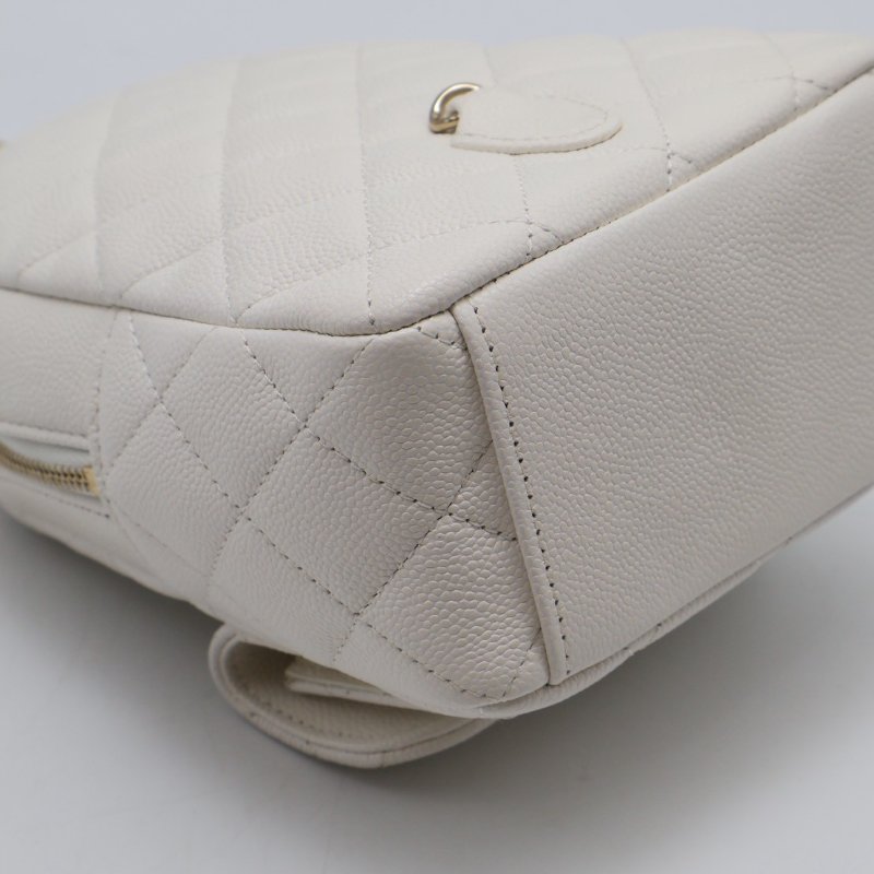 CHANEL 粒面牛皮迷你後背包 - 白金-20