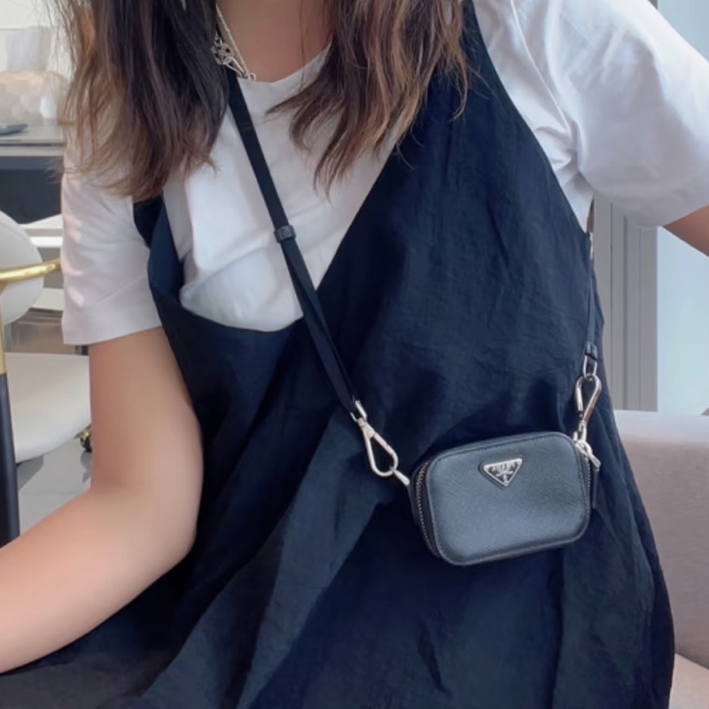絕美小包😍全配🆕Prada普拉達黑金鏈條斜挎包小廢包-4