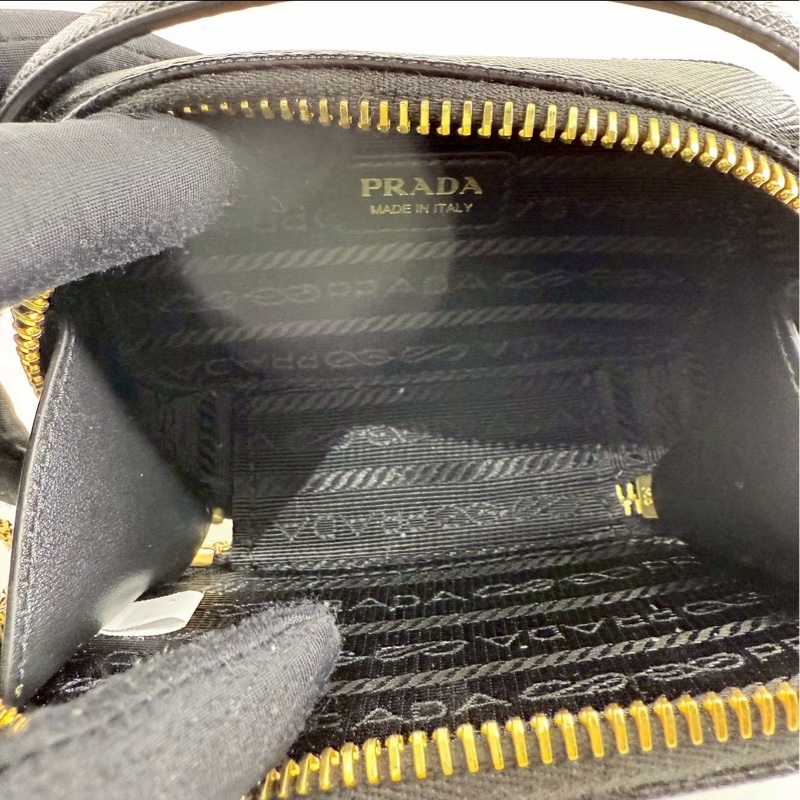 絕美小包😍全配🆕Prada普拉達黑金鏈條斜挎包小廢包-12