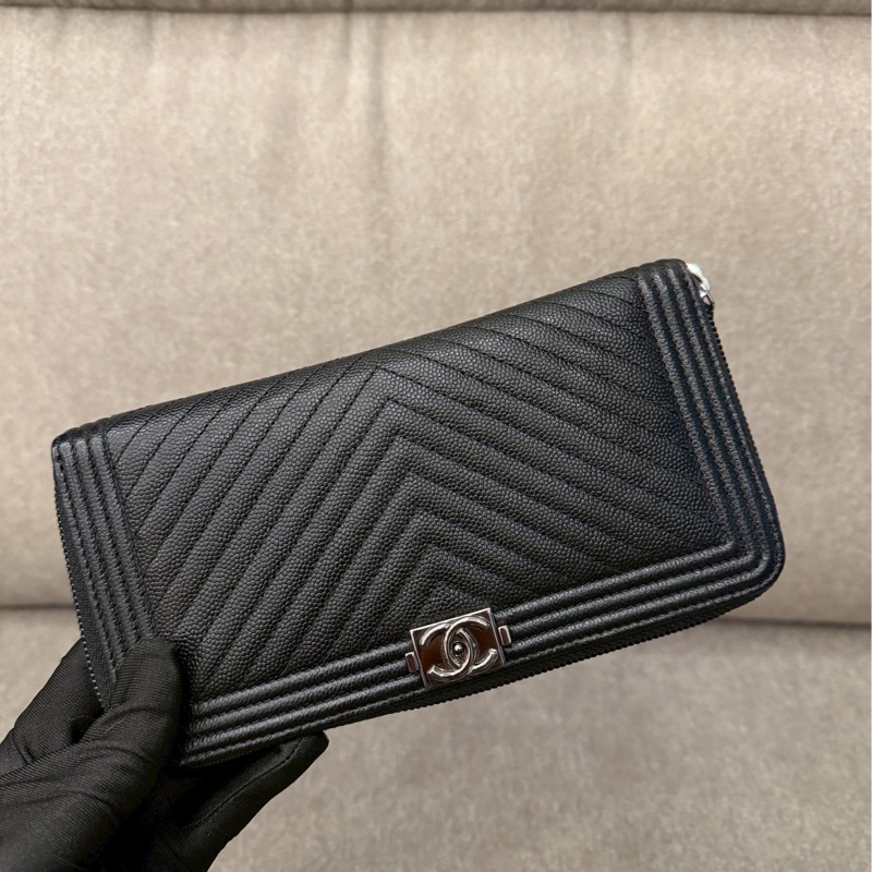 香奈兒荔枝皮BOY長夾-4