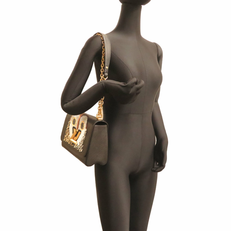 路易威登 Twist MM 貓頭鷹女士單肩包 M41867(已停產)Epi 皮革,黑色-7