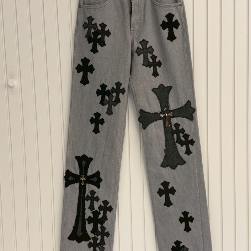 克羅心灰牛王牛仔褲-0