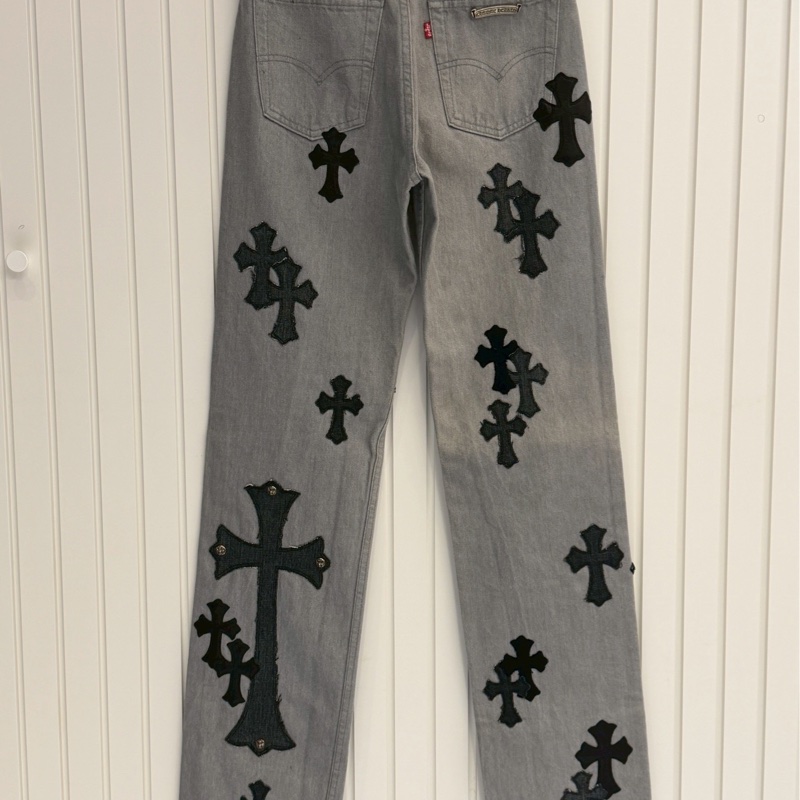克羅心灰牛王牛仔褲-1