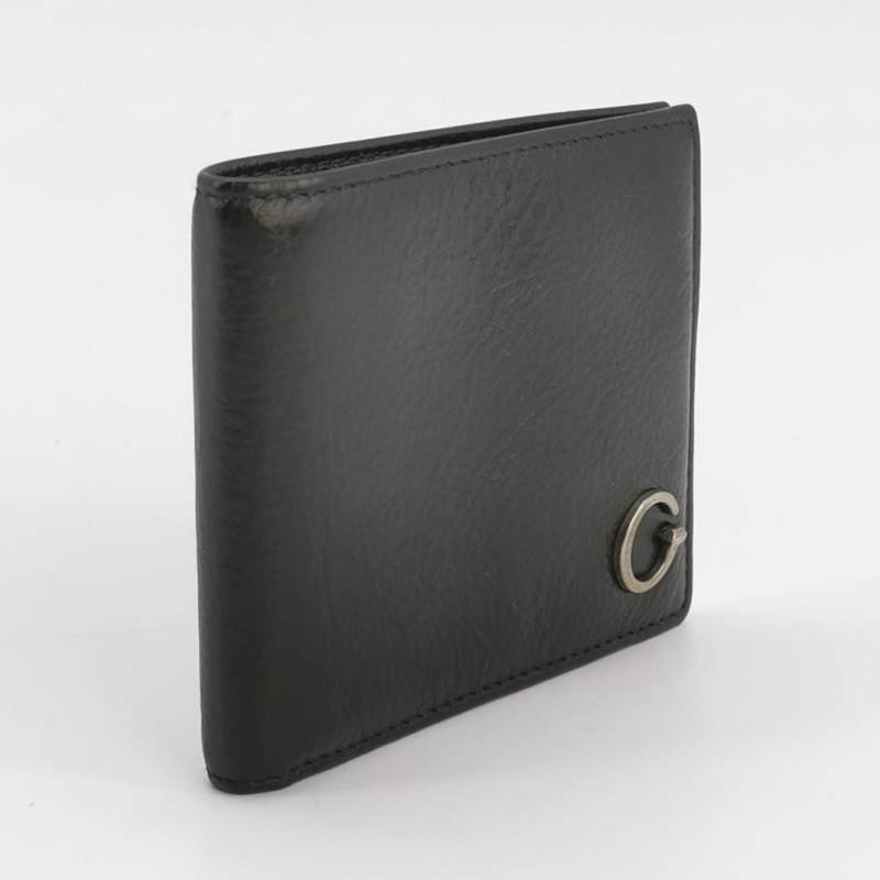 Gucci牛皮純色G字logo對折錢包-2