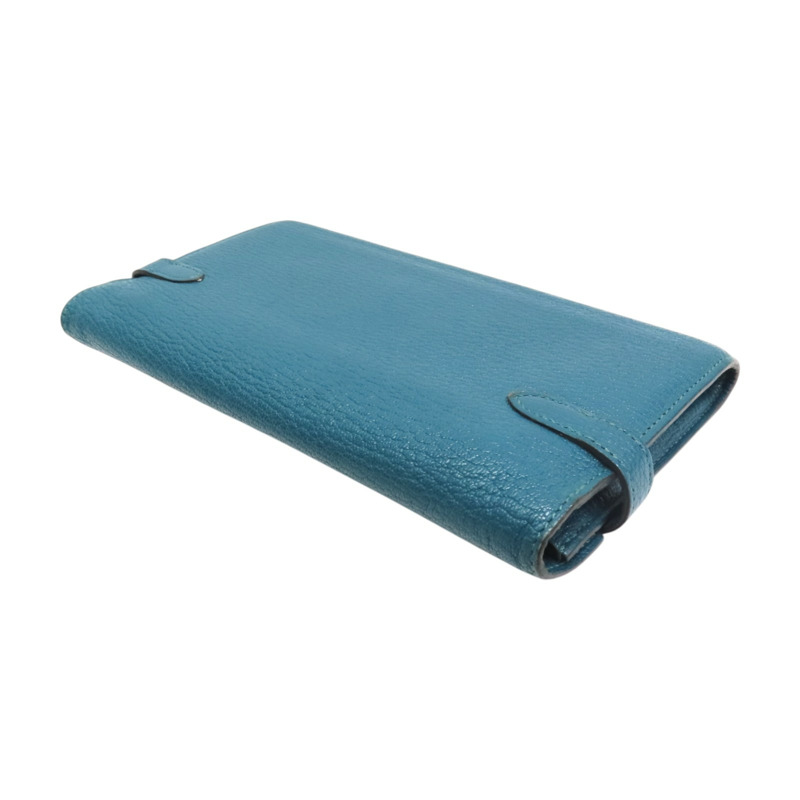 孔雀綠 Chevre山羊皮 Kelly Wallet 兩折長夾 銀扣 D刻【HERMES 愛馬仕】 H051300CK-3