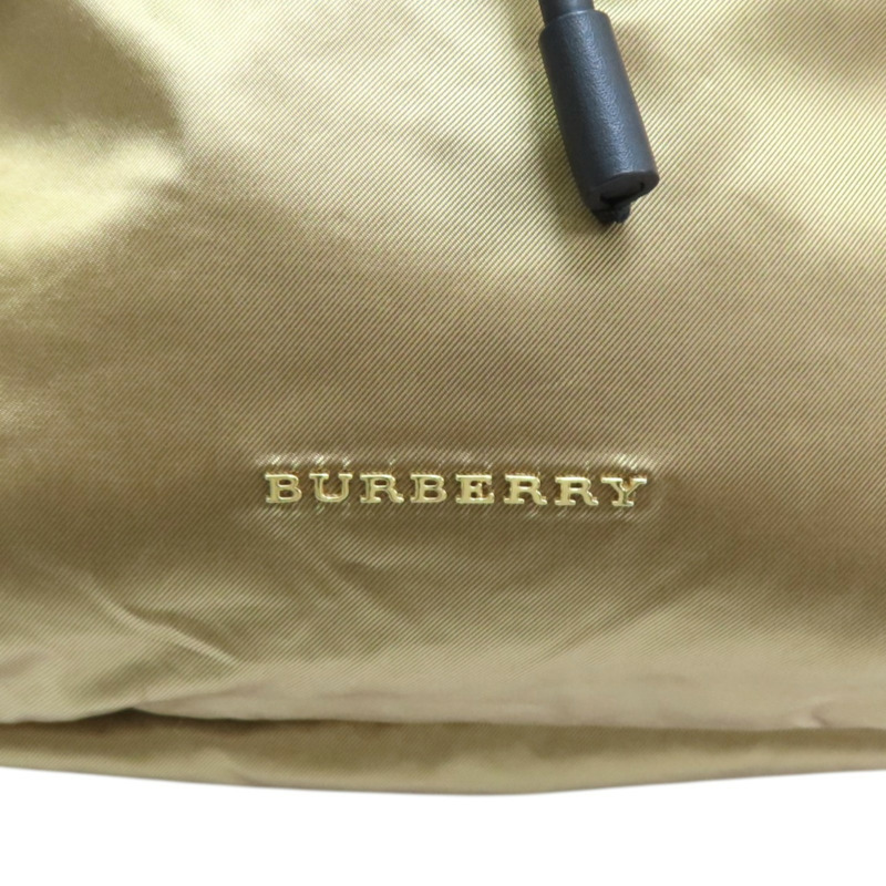 金色尼龍 黑色牛皮 The Rucksack 後背包【BURBERRY 巴寶莉】 4033301-7