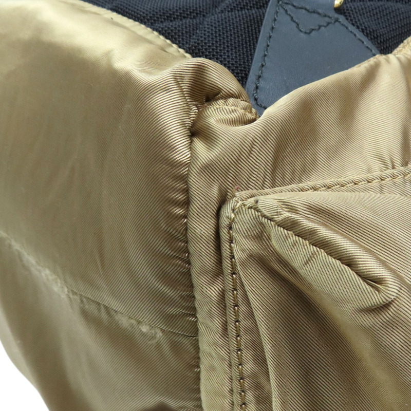 金色尼龍 黑色牛皮 The Rucksack 後背包【BURBERRY 巴寶莉】 4033301-14