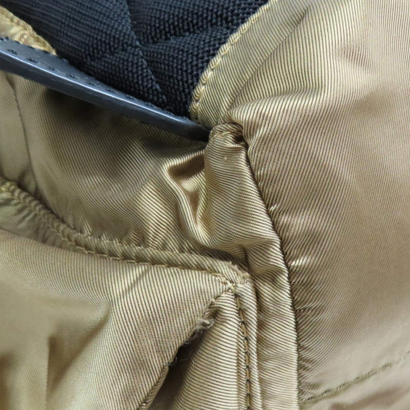 金色尼龍 黑色牛皮 The Rucksack 後背包【BURBERRY 巴寶莉】 4033301-15