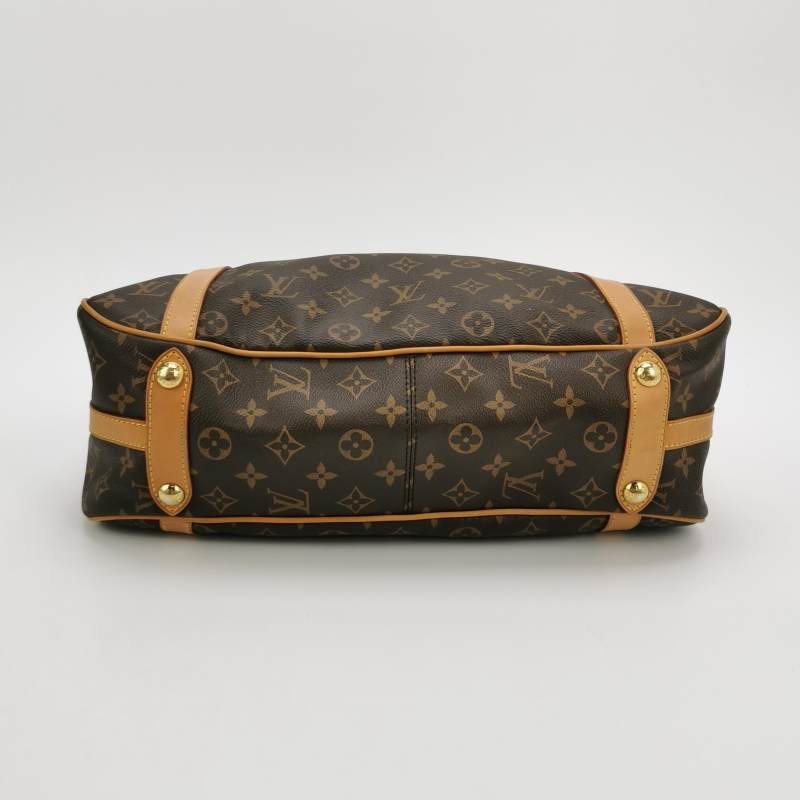 Louis Vuitton (LV)Stresa植鞣革拼色棋盤格扣環包肩包-5