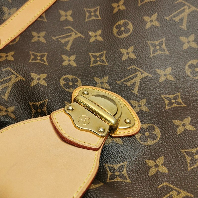 Louis Vuitton (LV)Stresa植鞣革拼色棋盤格扣環包肩包-10