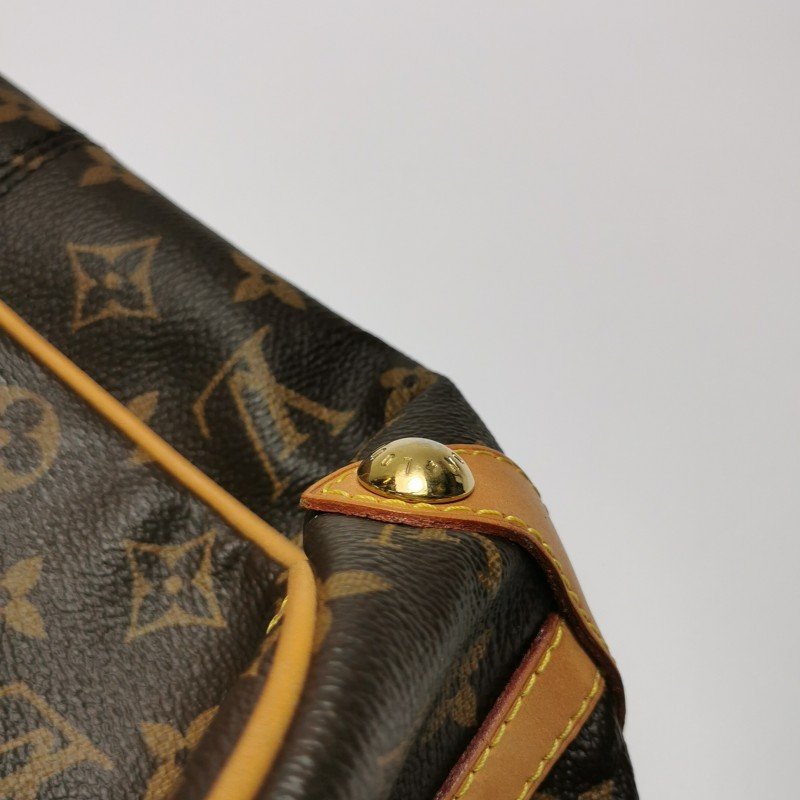 Louis Vuitton (LV)Stresa植鞣革拼色棋盤格扣環包肩包-11