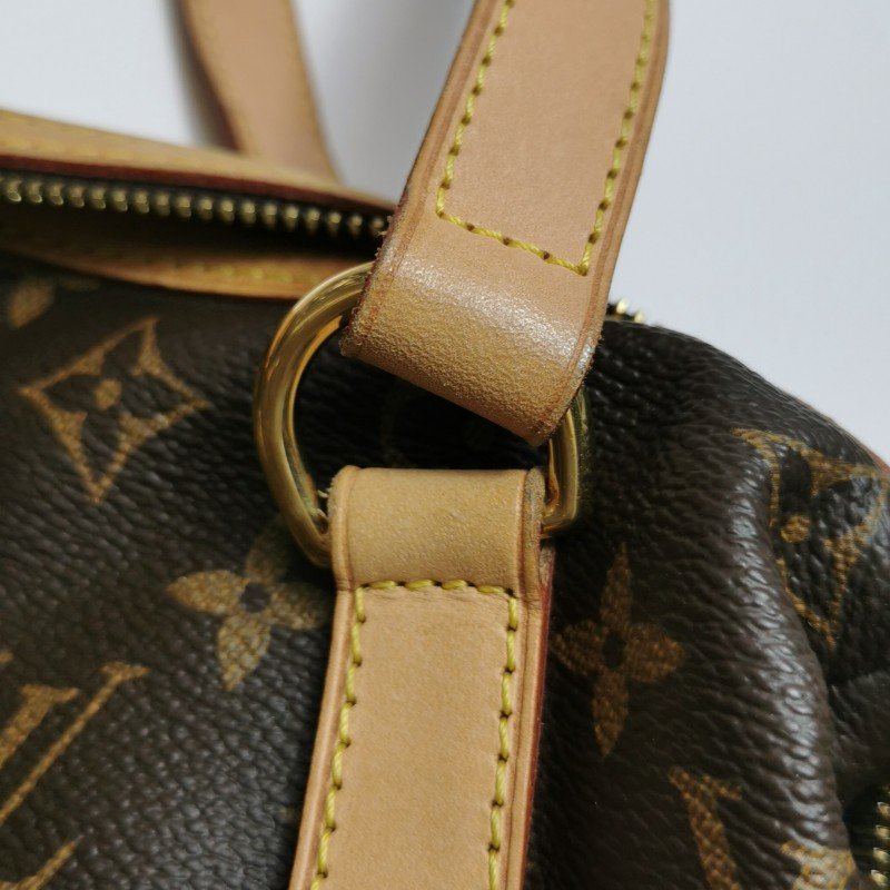 Louis Vuitton (LV)Stresa植鞣革拼色棋盤格扣環包肩包-15