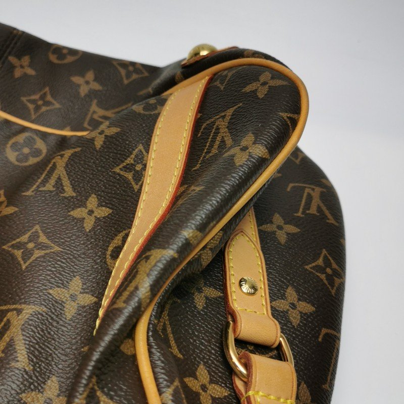 Louis Vuitton (LV)Stresa植鞣革拼色棋盤格扣環包肩包-19