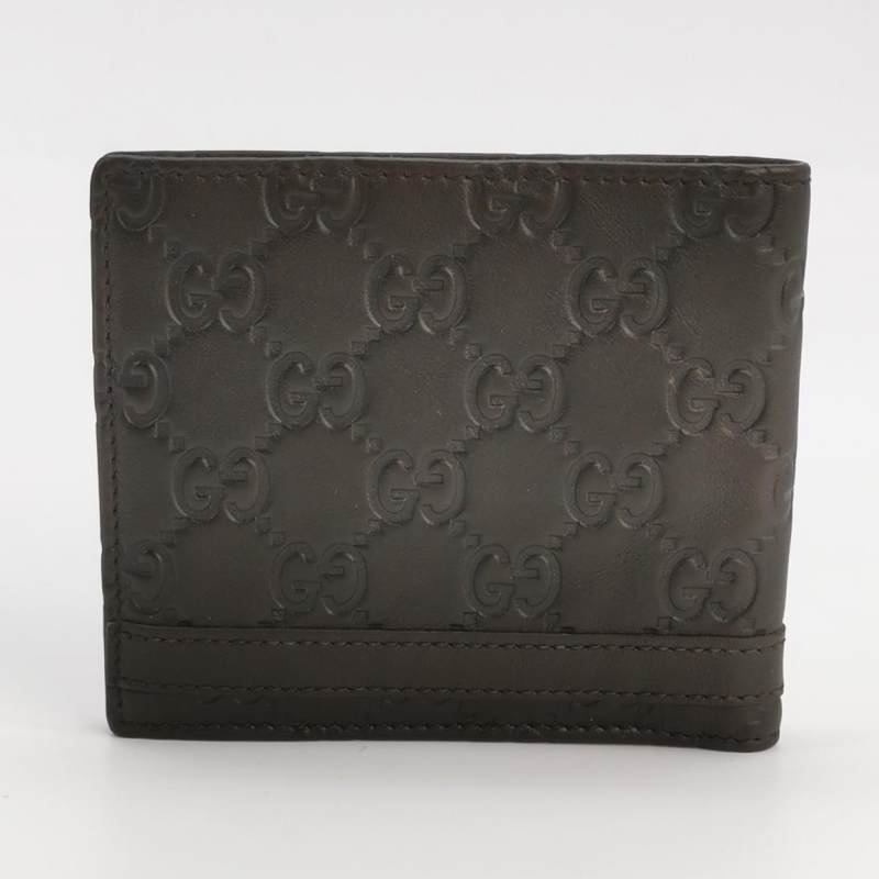 Gucci牛皮純色雙G壓花老花皮夾-3