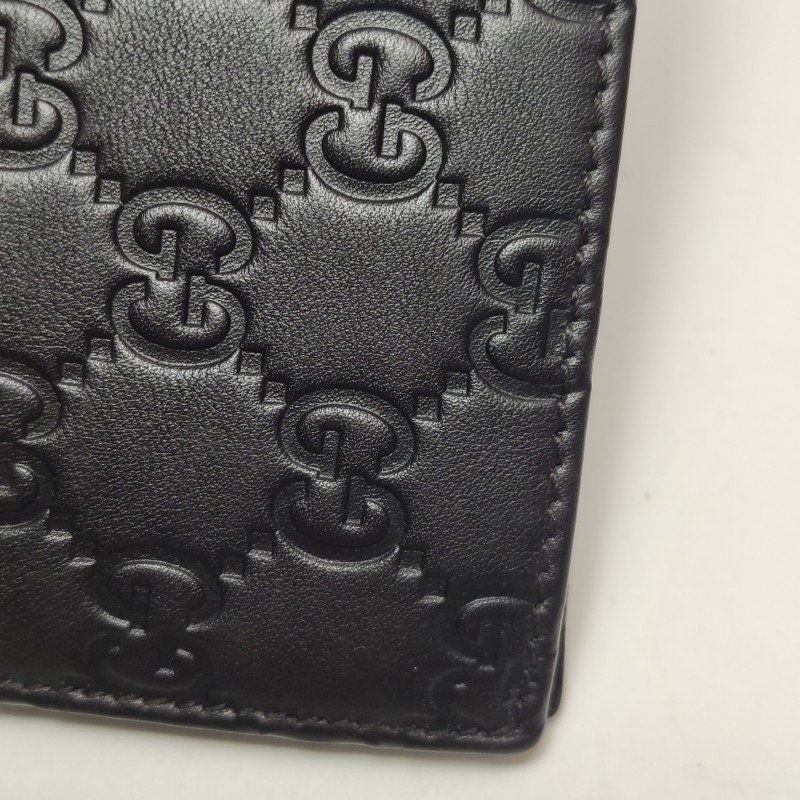 Gucci牛皮純色雙G壓花老花皮夾-11