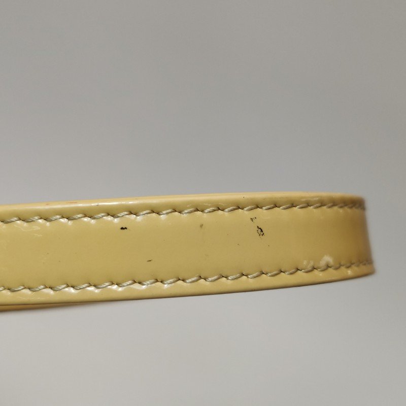 Dior Lady Dior戴妃包款中型漆皮藤格紋字母Logo吊飾單肩包-11