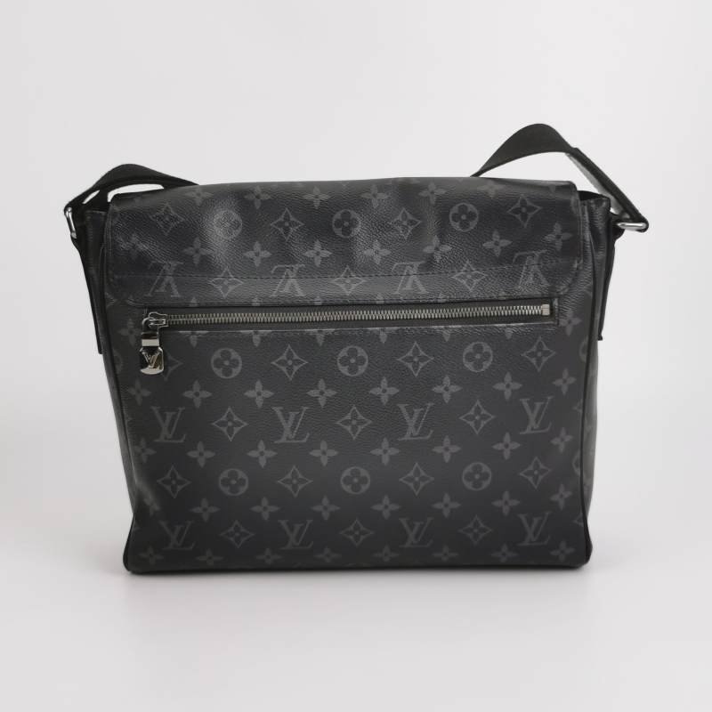 Louis Vuitton (LV)District牛皮Monogram印花翻 蓋郵差包斜背包單肩包-4