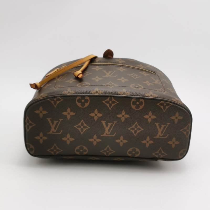 Louis Vuitton (LV) Montsouris植鞣革Monogram印花抽繩雙肩包晶片款-5