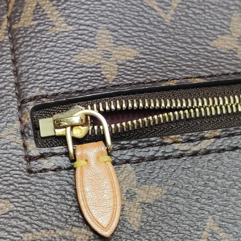 Louis Vuitton (LV) Montsouris植鞣革Monogram印花抽繩雙肩包晶片款-11