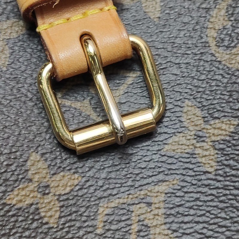 Louis Vuitton (LV) Montsouris植鞣革Monogram印花抽繩雙肩包晶片款-12