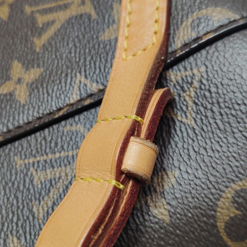 Louis Vuitton (LV) Montsouris植鞣革Monogram印花抽繩雙肩包晶片款-13