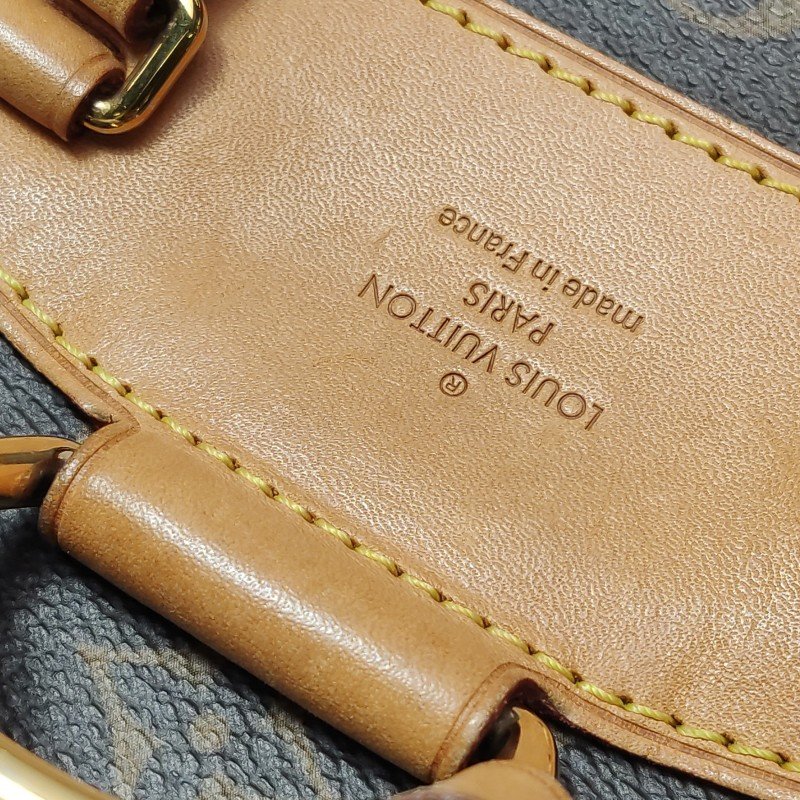 Louis Vuitton (LV) Montsouris植鞣革Monogram印花抽繩雙肩包晶片款-18