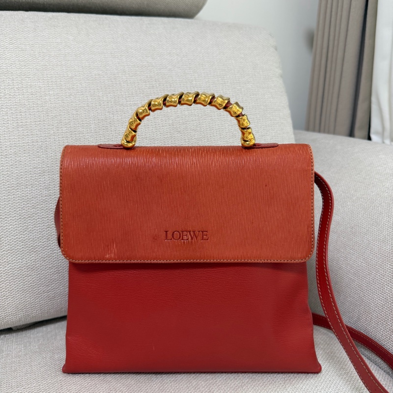 LOEWE蛇骨包 手把皮革 真皮 手提包-0