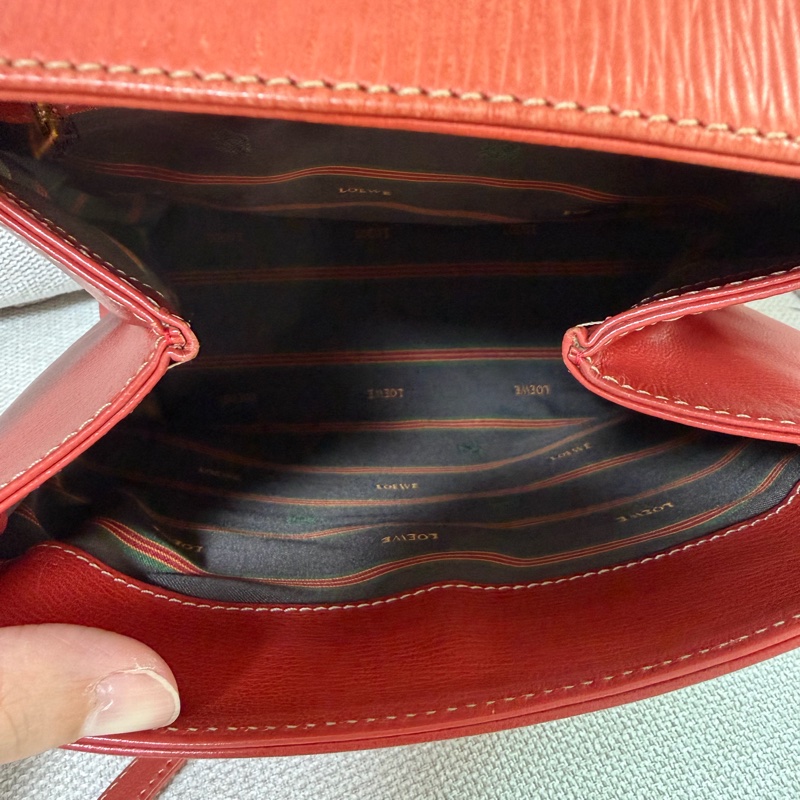 LOEWE蛇骨包 手把皮革 真皮 手提包-5