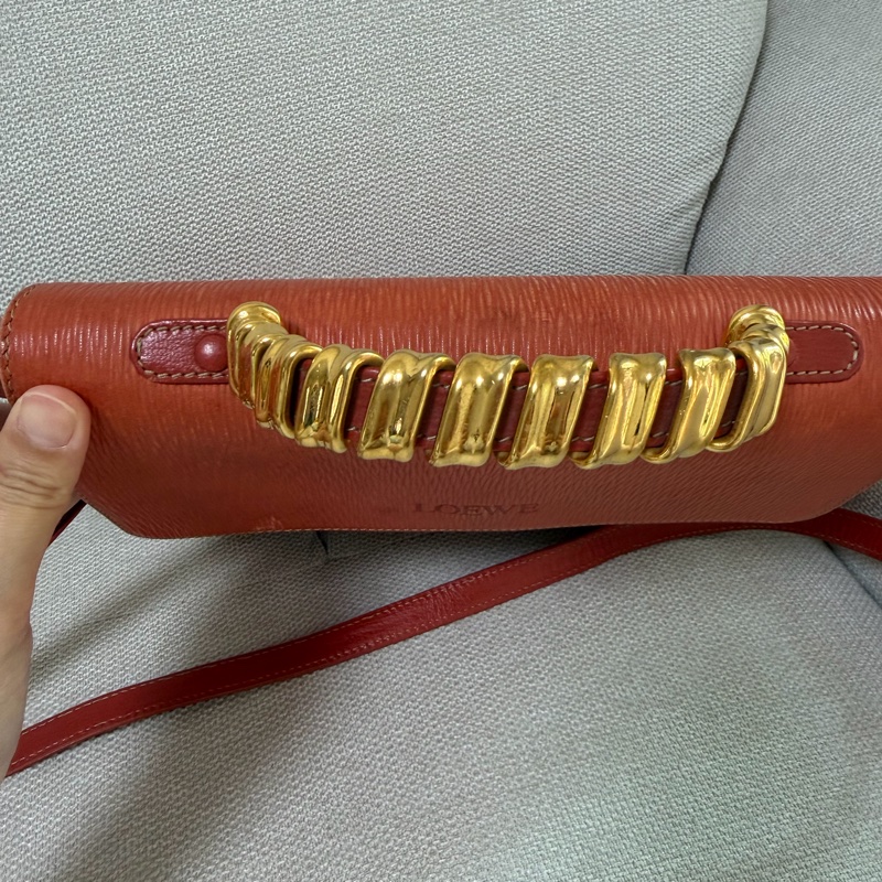 LOEWE蛇骨包 手把皮革 真皮 手提包-10