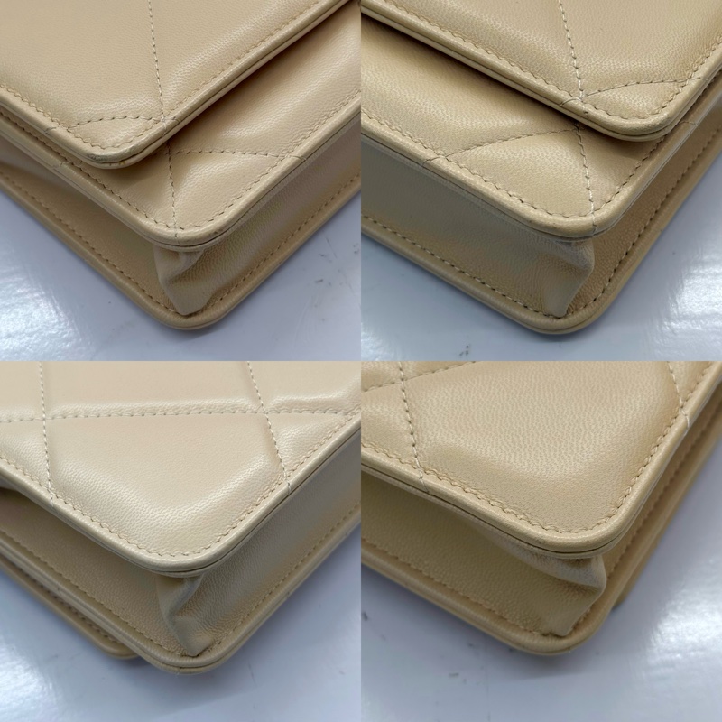 CHANEL 香奈兒 米色羊皮CHANEL19 WOC 斜背包-4